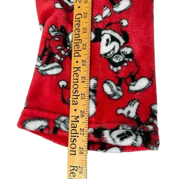 Disney Mickey Mouse Plush Fleece Pajama Pants Bottoms Christmas Holiday Size S - Picture 6 of 12